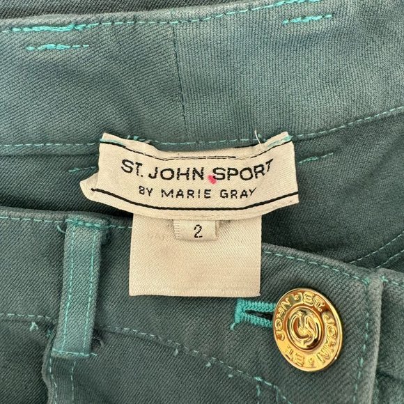 St. John Sport Teal Blue High Waist Acid Wash Bootcut Jeans 2 (25.5x27.5) - Picture 7 of 14